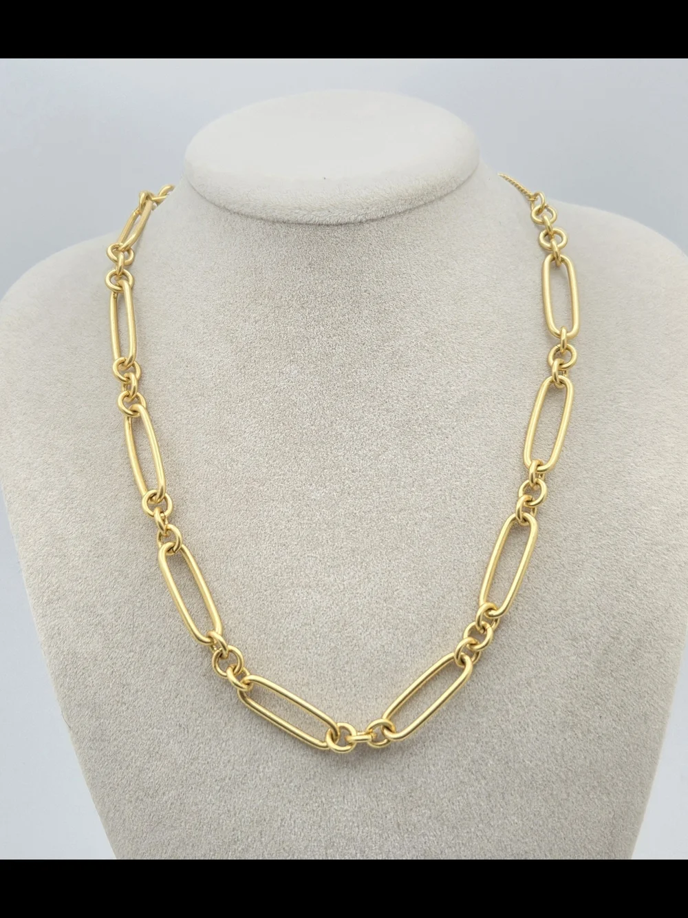 Madewell 18" Gold Tone Mixed Oval & Curb Chain Link Necklace - Picture 10 of 16